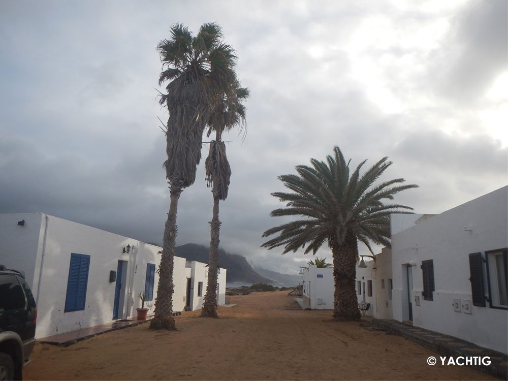 Rue de La Graciosa avec palmiers