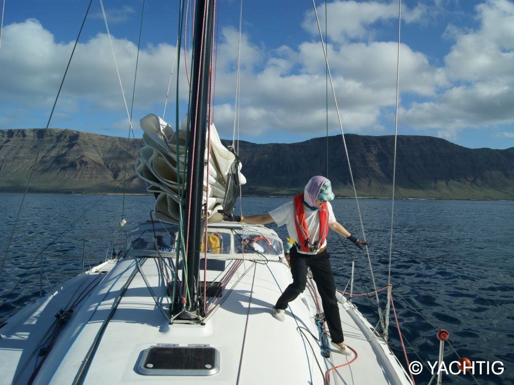 Vue du pont du voilier Pogo 40 Yachtig, dans El Rio La Graciosa, Canaries